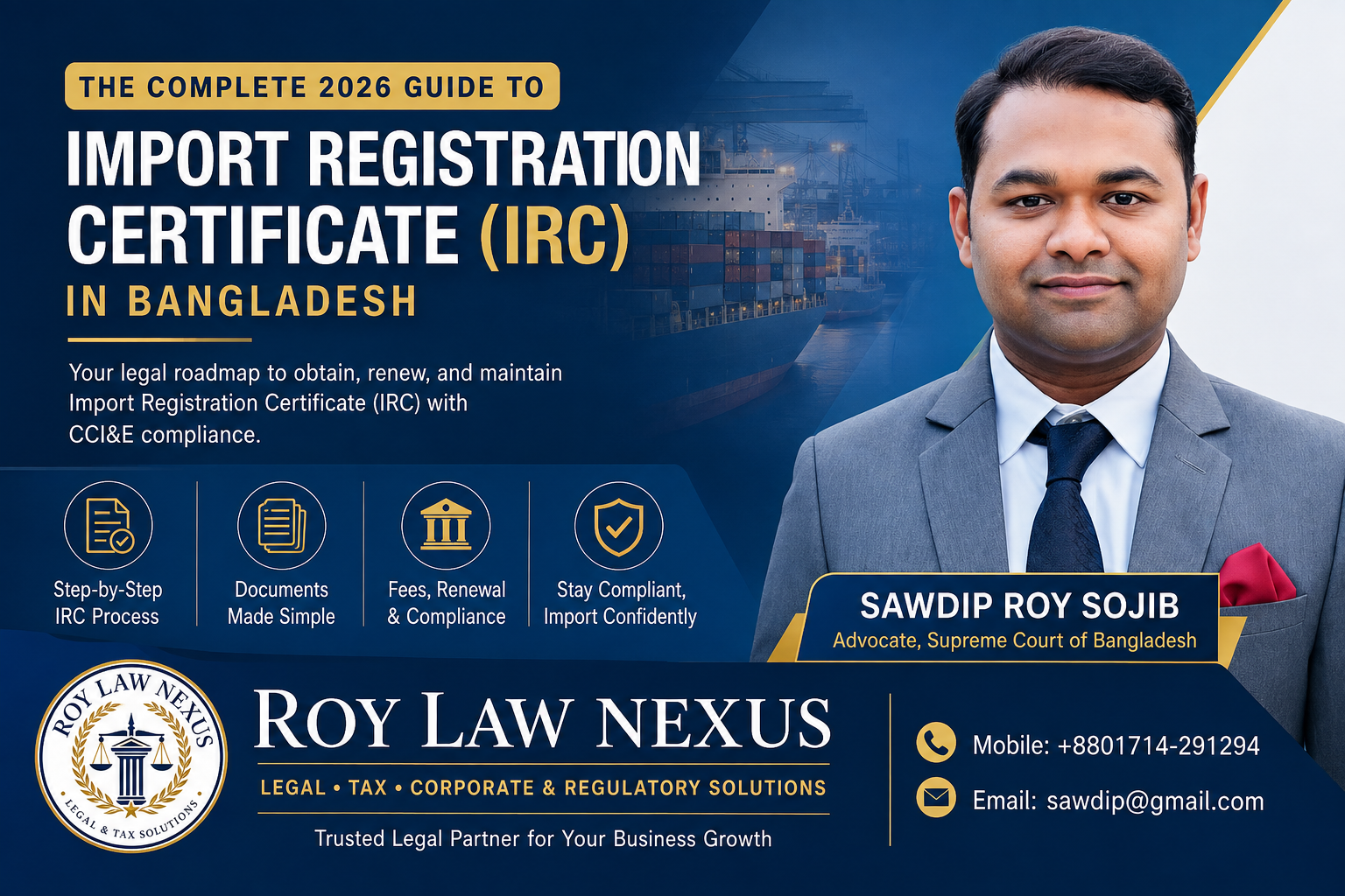 Import Registration Certificate in Bangladesh 2026 guide by Advocate Sawdip Roy Sajib
