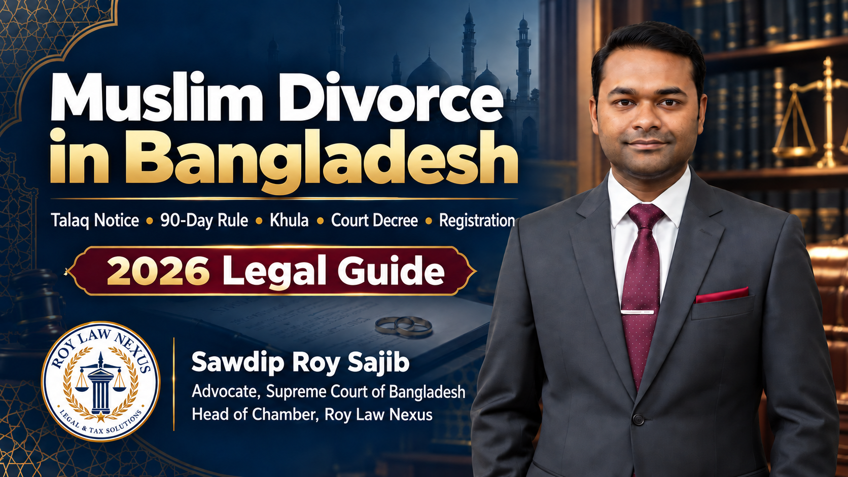 Muslim divorce in Bangladesh—talaq notice, 90-day rule, khula, court decree and registration guide